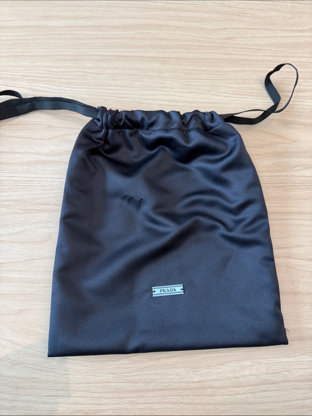 Prada Black Satin Drawstring Pouch
